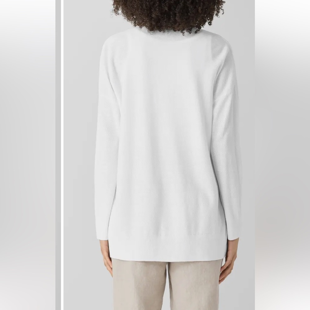 NWT  Eileen Fisher Organic Linen Blend Open Front Cardigan - Picture 3 of 12